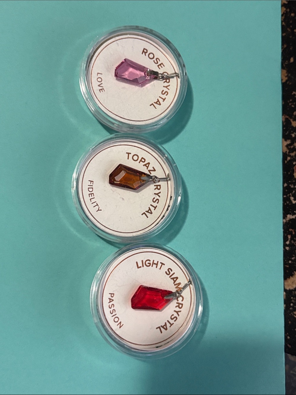 Crystal Pendant Charm - Pink, topaz, & Red Options 3 Lot Alex and Ani. 1A